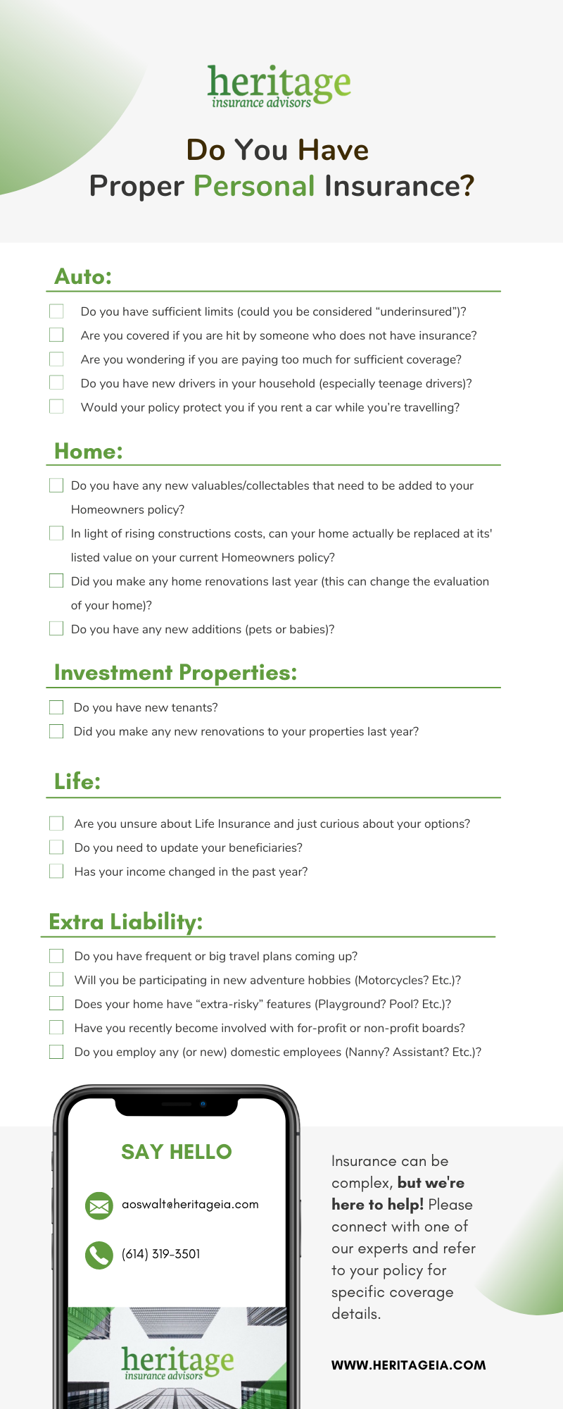Personal Insurance Checklist